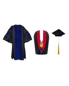 Doctoral Gown, Regular Cap, Tassel and Hood