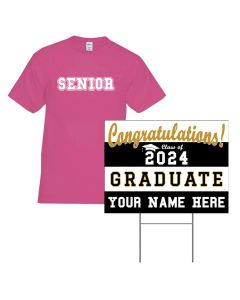 Senior Graduation Package 2: Lawn Sign & T-Shirt