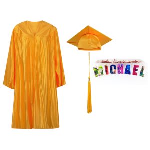 Pre-K / Kindergarten Cap, Gown, Tassel and Crayon Gift Set : Shiny Finish
